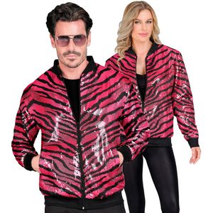 Bomberjack Pailletten Tijger Roze