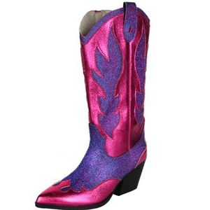 Luxe Cowboy Laarzen Roze/Paars Glitter