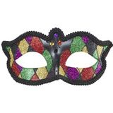 Oogmasker Harlequin Glitter Zwart
