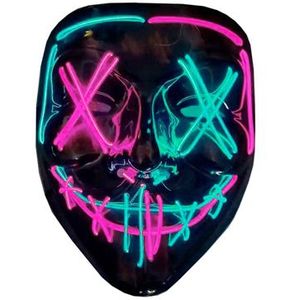 Purge Masker Roze/Blauw LED