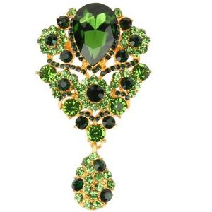 Luxe Broche Diamant Met Hanger Groen