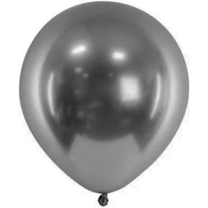 Ballonnen Metallic Chroom Zwart (50 stuks)