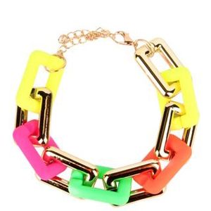 Schakel Armband Neon Multicolor