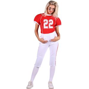 American football girl rood-wit
