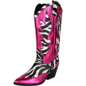 Luxe Cowboy Laarzen Roze/Zebra
