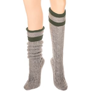 Luxe Tiroler Sokken Lang Grijs/Groen