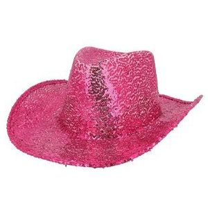 Cowboyhoed Pailletten Roze