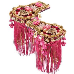 Luxe Epauletten Roze/Goud Bloemen