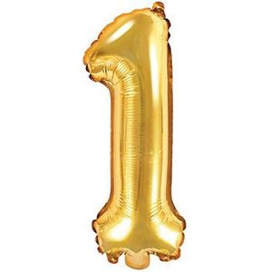 Folie Ballon Cijfer 1 Goud (80 cm)