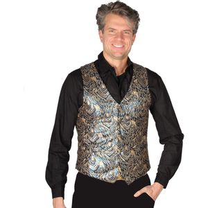 Heren Gilet Pailletten Donkerblauw/Goud