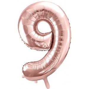 Folie Ballon Cijfer 9 Rosé (80 cm)