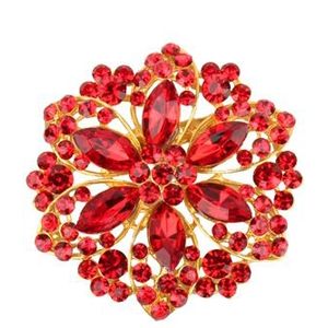 Luxe Broche Bloem Rood