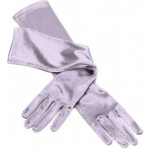 Handschoenen Elastisch Satijn Zilver 48 cm