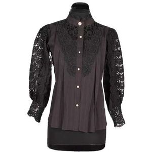 Bslingerie® Dames Steampunk stalen uitgebeend onderbuste korset, Zwart, M