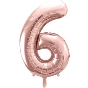 Folie Ballon Cijfer 6 Rosé (80 cm)