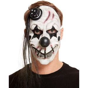 Scary Clown Masker Zwart-Wit