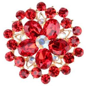 Luxe Bloem Broche Rood