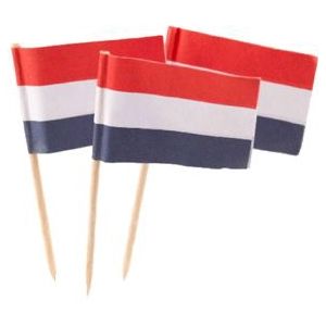 Cocktailprikkers Nederlandse Vlag (50 stuks)