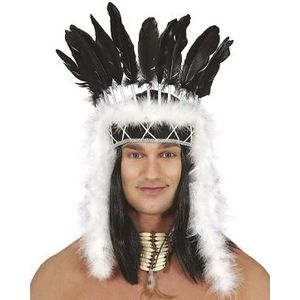 Indianen Hoofdtooi Zwart/Wit