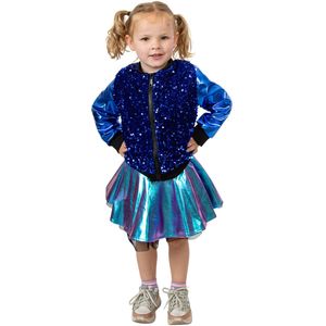 Bomberjack Pailletten/Metallic Blauw Kind