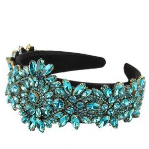 Luxe Haarband Strass Turquoise
