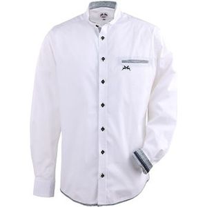 Tiroler Blouse Katoen Stretch Groen/Wit