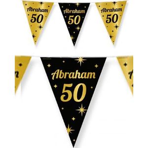 Vlaggenlijn 50 jaar Abraham Zwart/Goud (10 meter)