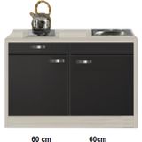 Keukenblok Antraciet 120cm DeLux met zijwanden KIT-511