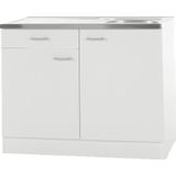 Keukenblok Klassiek 60 Wit met een la, RVS aanrecht 100 cm x 60 cm SPLSO106-6-42
