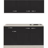 Kitchenette Antraciet 150cm met wandkasten KIT-7331