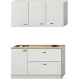 Kitchenette Wit hoogglans 140cm met schuif laden KIT-384