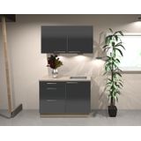 Keukenblok 100 cm Antraciet hoogglans KIT-1346