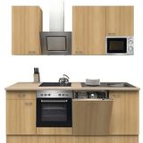 Kitchenette Nano beuk afwerking 220 cm incl. Ingebouwde apparaten KIT-21149