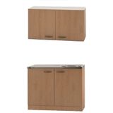 keukenblok met spoelbak en bovenkast Beuken 50cm x 100cm KIT-4103