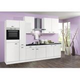 Keuken 310cm wit incl oven, koelkast, kookplaat en afzuigkap KIT-1649