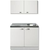 keukenblok wit hoogglans 100cm met wandkast KIT-552