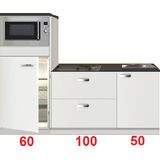 Keukenblok 210 wit hoogglans incl koelkast en magnetron KIT-3306