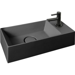 Xenz Rosa fontein 45x20cm mat zwart (inclusief bijpassende clickwaste)
