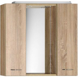 Aqualine Keramia Fresh LED-spiegelkast 70x60cm oak platin