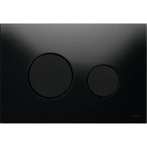 TECEloop toiletbedieningspaneel glas voor duospoeltechniek zwart/zwart