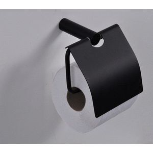 Wiesbaden Ida toiletrolhouder met klep zwart