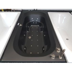 Xenz Kanaga bubbelbad met Xenz Premium 3 luxe systeem 190x90 zwart en inox