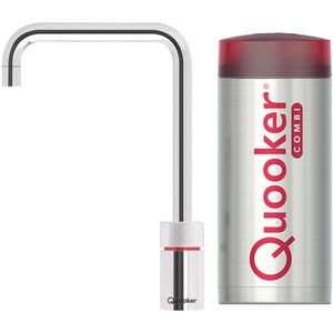 Quooker Nordic Square Single Tap kokend waterkraan met COMBI boiler chroom