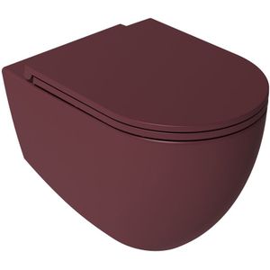 Isvea Infinity hangend randloos toilet 36,5x53 maroon rood