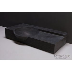Forzalaqua Laguna rechthoekige wastafel met kraangat 80x40 gezoet graniet