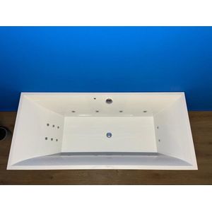 Villeroy & Boch Squaro Slimline bubbelbad met elektrisch WP2 systeem 180x80 wit