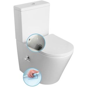 Sapho Paco randloos compact staand toilet met bidet wit