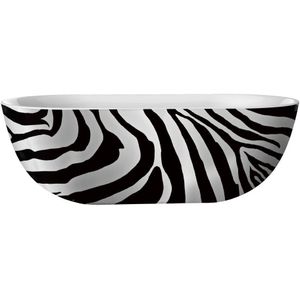 Best Design Zebra acryl vrijstaande bad 180x86 cm Bicolor zwart/wit