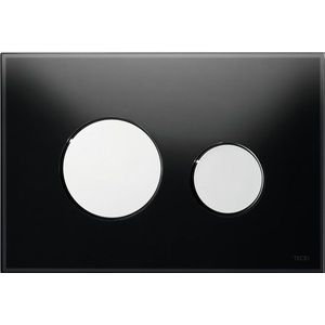 TECEloop toiletbedieningspaneel glas voor duospoeltechniek zwart/glanzend chroom