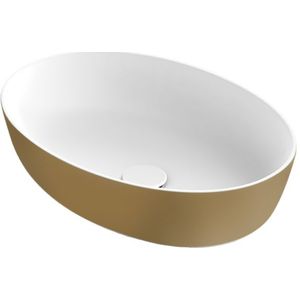 Xenz Neo-E waskom ovaal solid surface wit goud